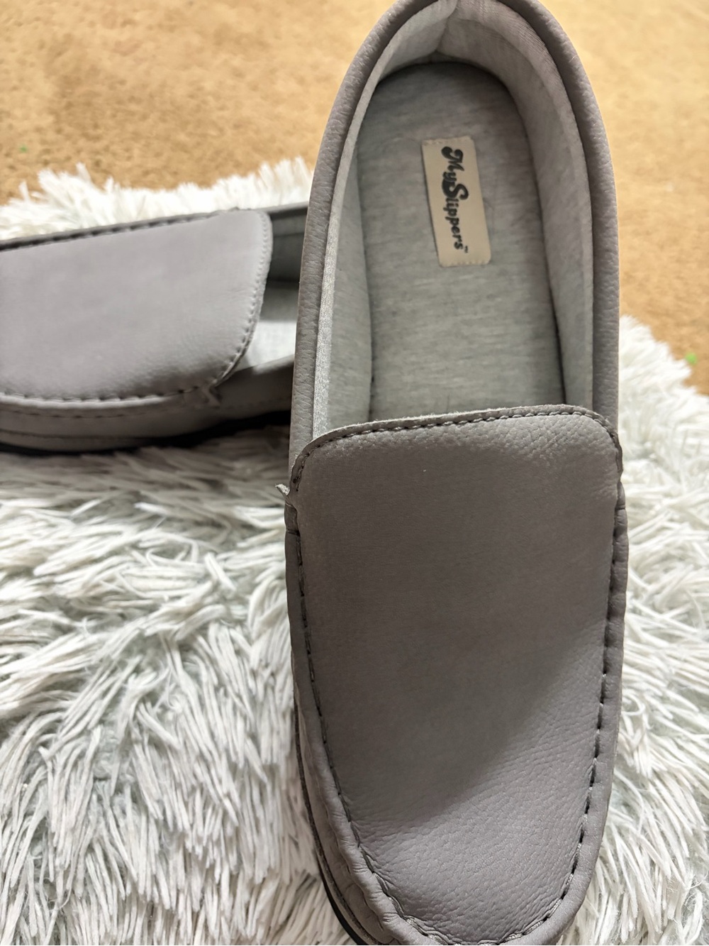 My Slippers Men’s Slip-On Loafer in Light Gray - Soft Padded Comfort Size 13 - Picture 8 of 9